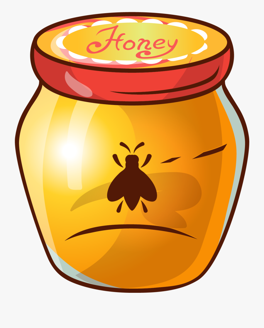 Honey Bee Honey Bee Jar - Abeja Frasco Dibujo Miel, Transparent Clipart