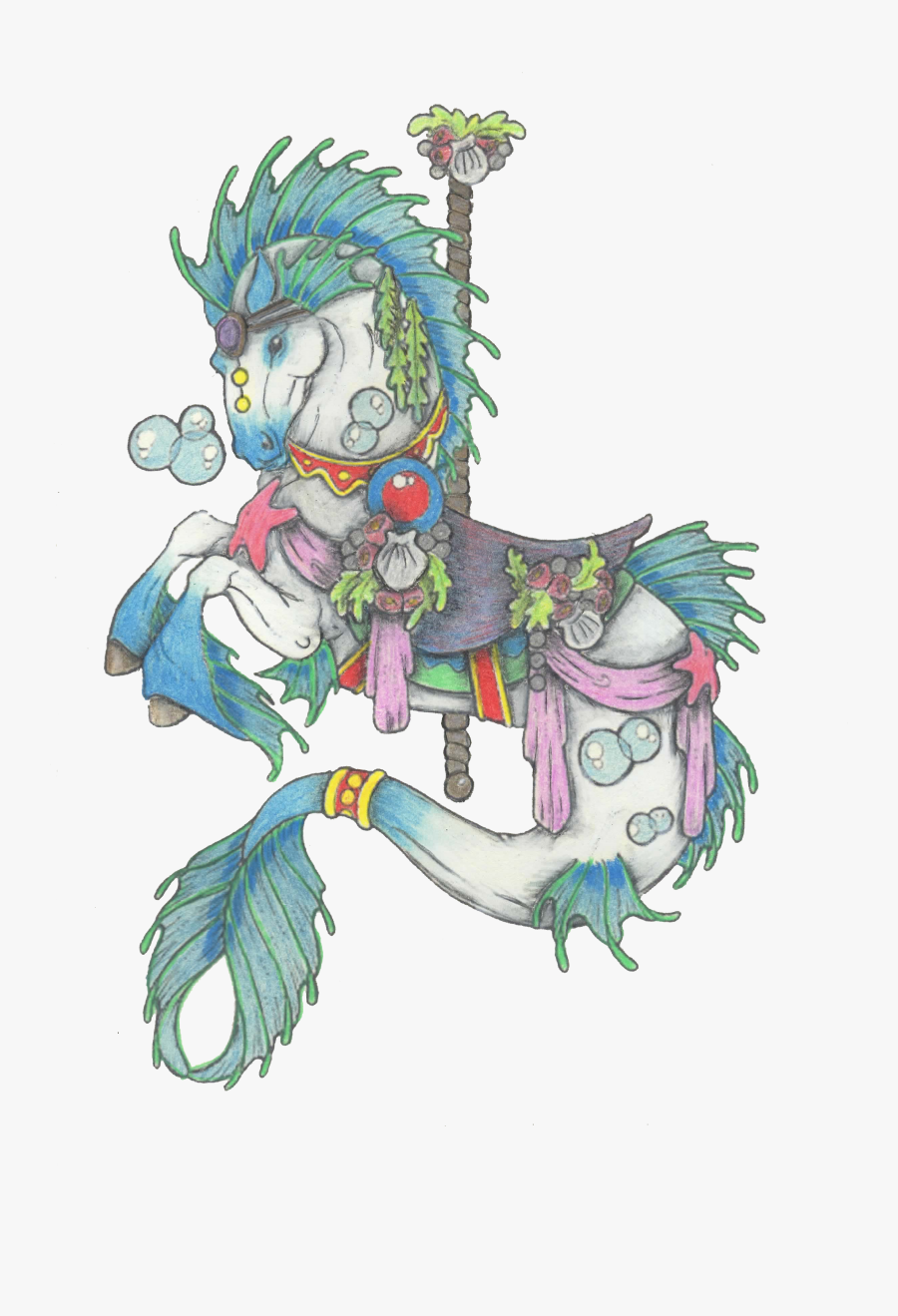 Horse Colored Pencil I - Cartoon, Transparent Clipart