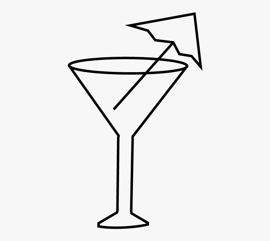 Bikini - Inner-tube - Cocktail - Martini Glass Clipart - Line Art, Transparent Clipart