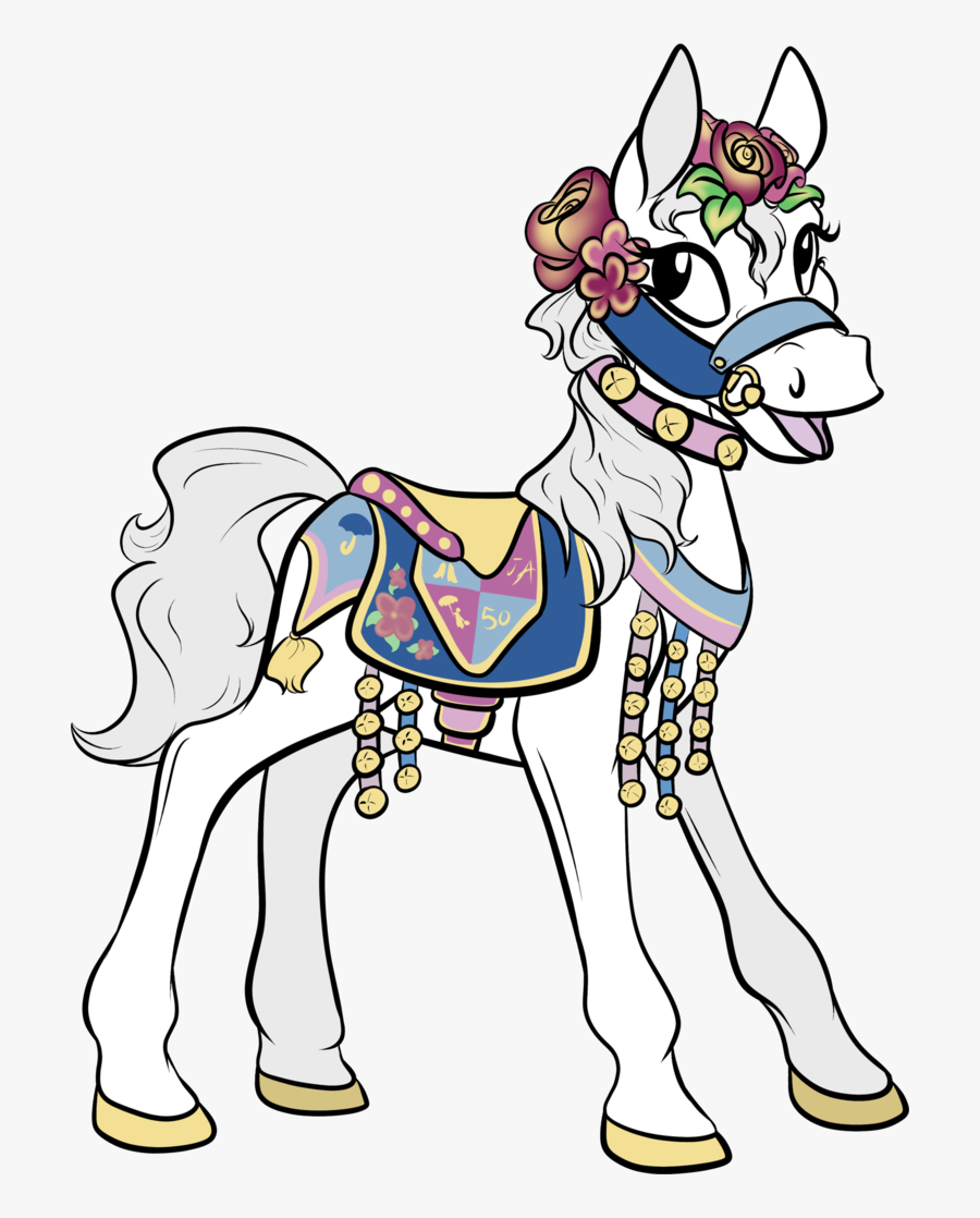 Black And White Download Clipart Carousel Horse - Disneyland Jingle Carousel Horse, Transparent Clipart