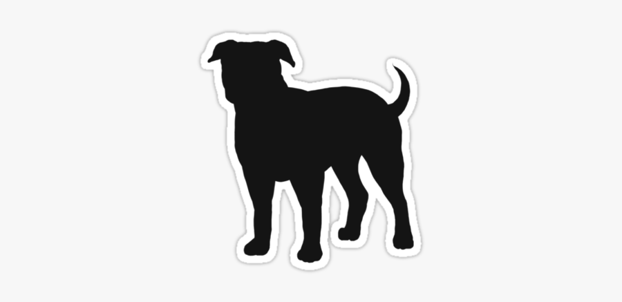 American Bulldog Puppy Silhouette, Transparent Clipart
