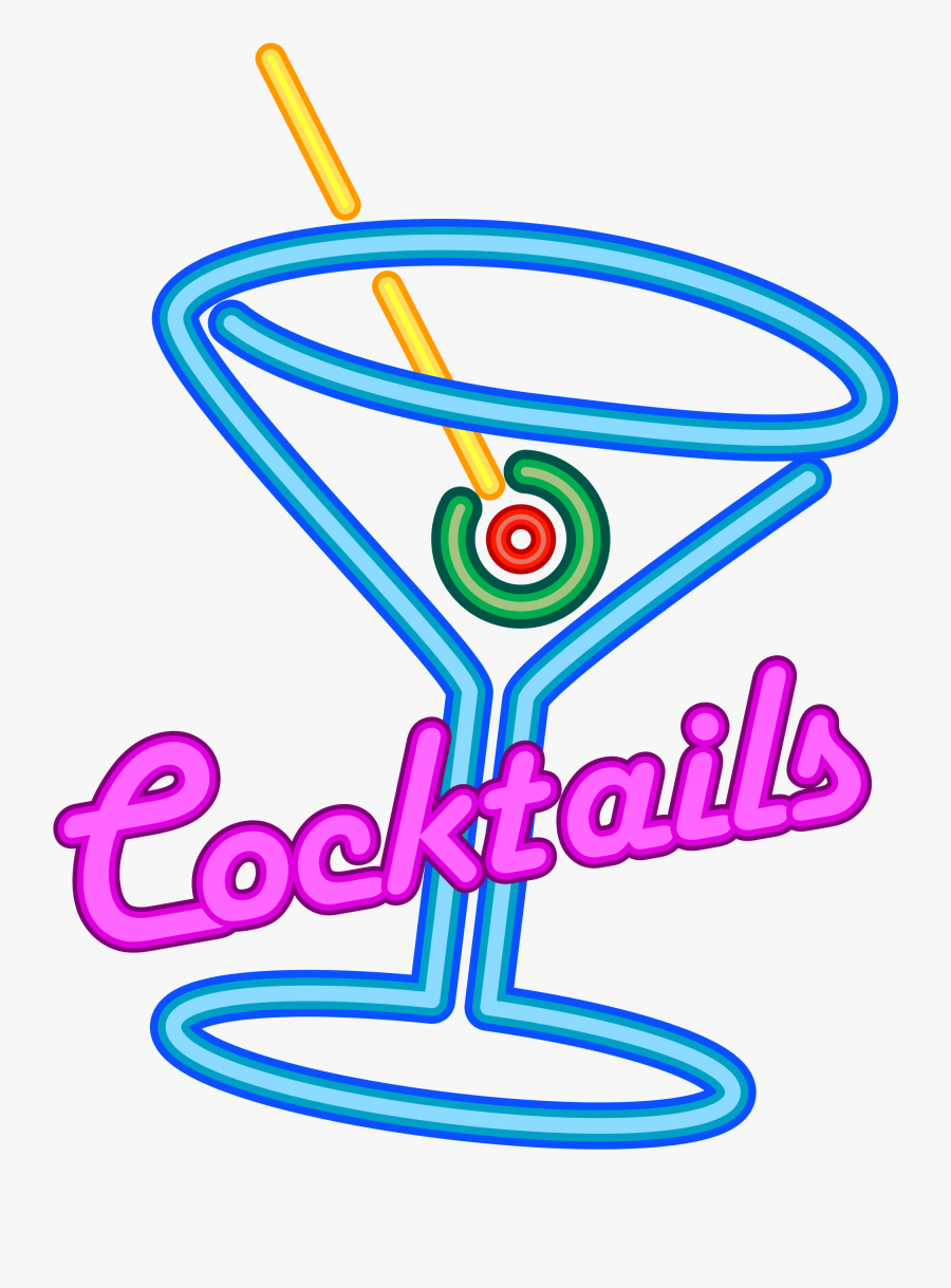 Cocktails Clipart Neon - Cocktail Neon Png, Transparent Clipart