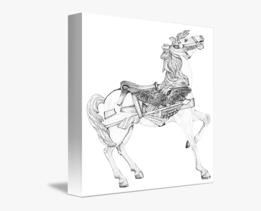Transparent Carousel Horse Clipart - Carousel Horse Drawing, Transparent Clipart