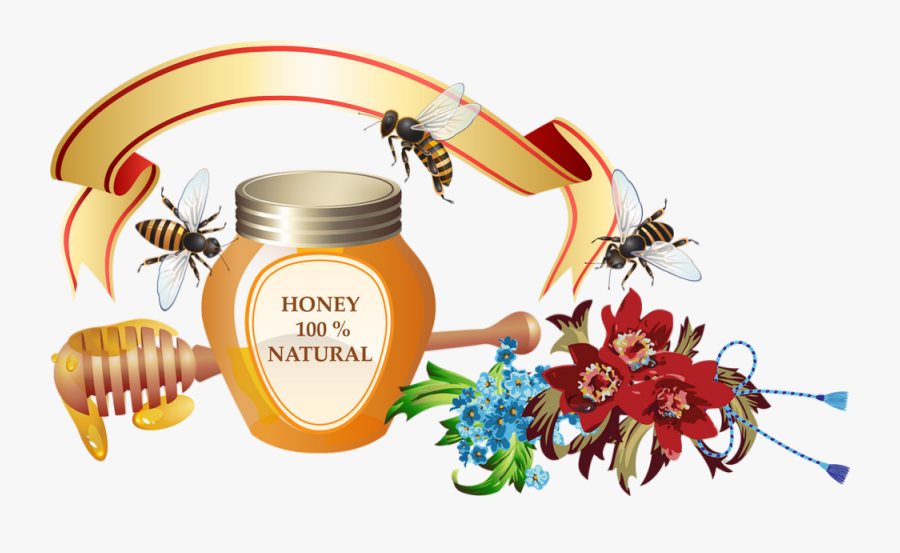 Transparent Honey Pot Png - Vector Honey Cups And Bees, Transparent Clipart