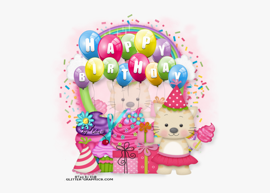 Glitter Clipart Birthday Party - Transparent Background Happy Birthday Balloons Png, Transparent Clipart