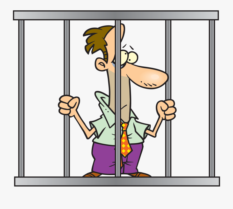 Person Behind Bars Cartoon, Transparent Clipart