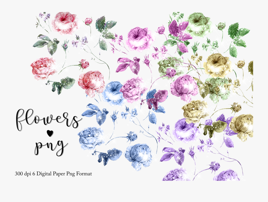 Transparent Rustic Flowers Clipart - Floral Rustic Pattern Png, Transparent Clipart