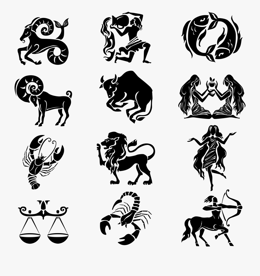 12 Zodiac Signs , Transparent Cartoons - Zodiac Sign Animals, Transparent Clipart