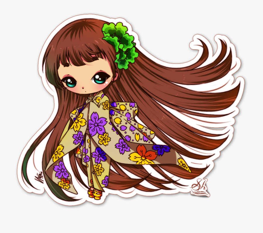 Clip Art Cute Japanese Woman - Cute Japanese Girl Drawings, Transparent Clipart
