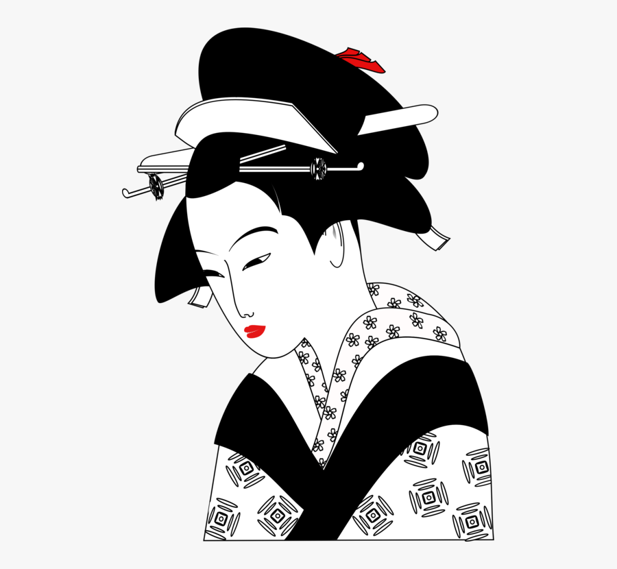 Woman,art,geisha - Asian Woman Clip Art, Transparent Clipart