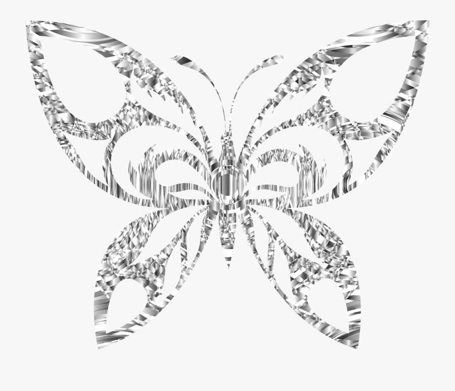 Jewellery,monochrome Photography,body Jewelry - Clip Art Butterfly Silver, Transparent Clipart