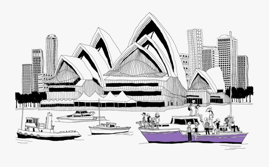 Transparent House Drawing Png - Drawing Of Sydney Opera House, Transparent Clipart