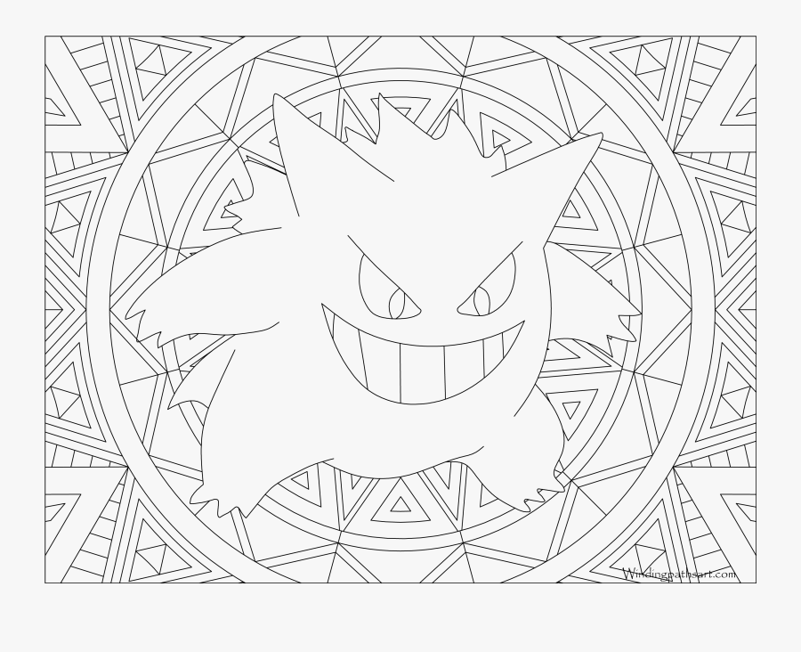 094 Gengar Pokemon Coloring Page, Transparent Clipart