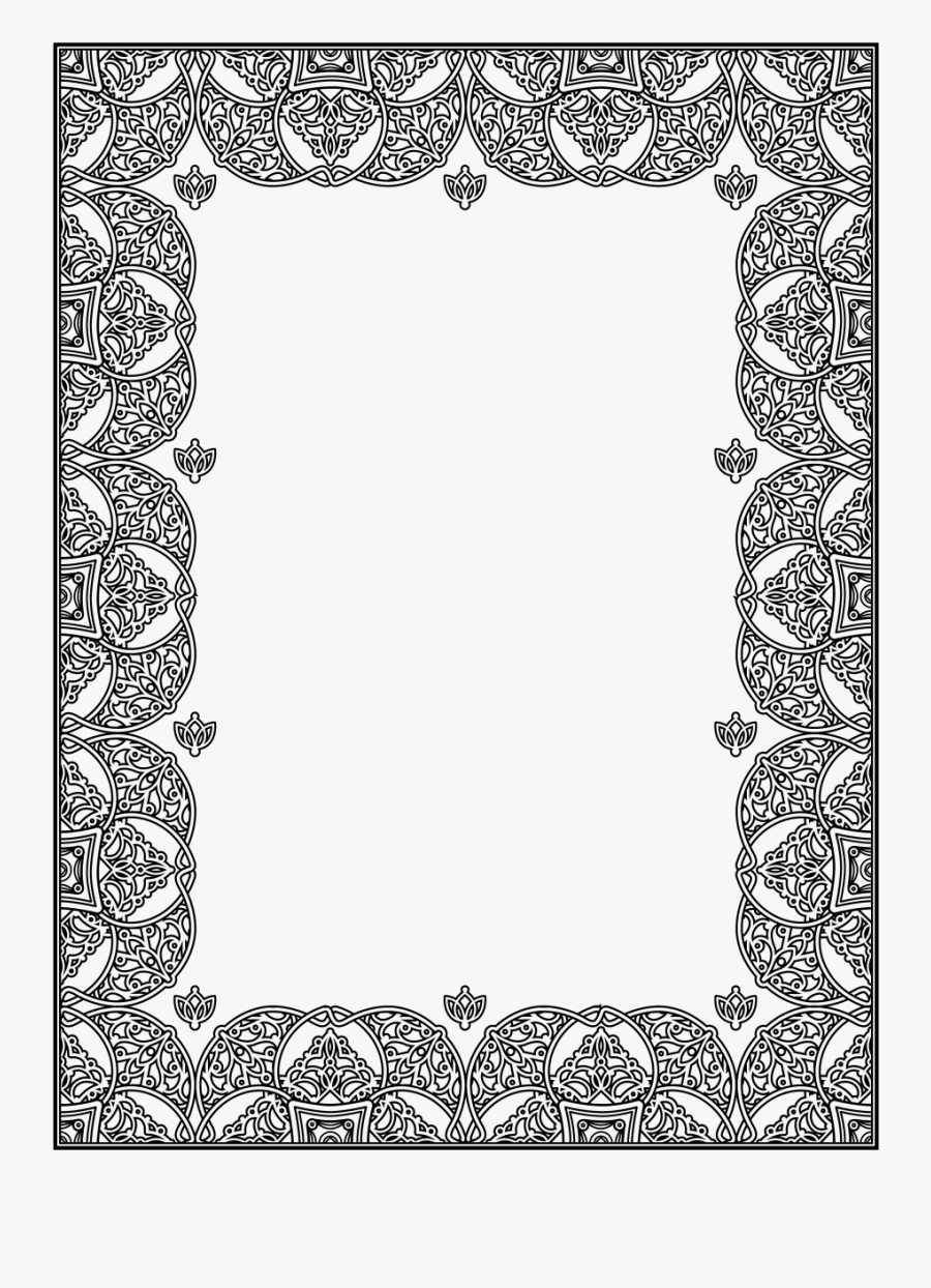 Old English Page Border, Transparent Clipart