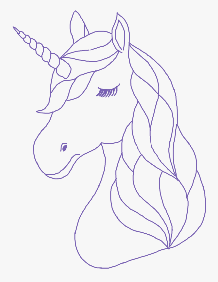 ##unicorn #unicornhorn #outline - Голова Единорога Раскраска, Transparent Clipart