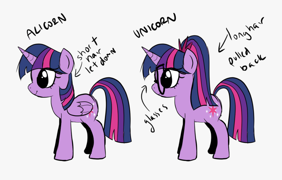 Unicorn Transparent Simple - Twilight Sparkle Alicorn Vs Unicorn, Transparent Clipart