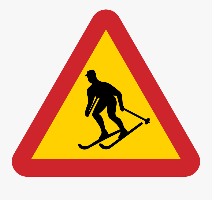 Sweden Road Sign A17 - Traffic Sign Dangerous Curve, Transparent Clipart