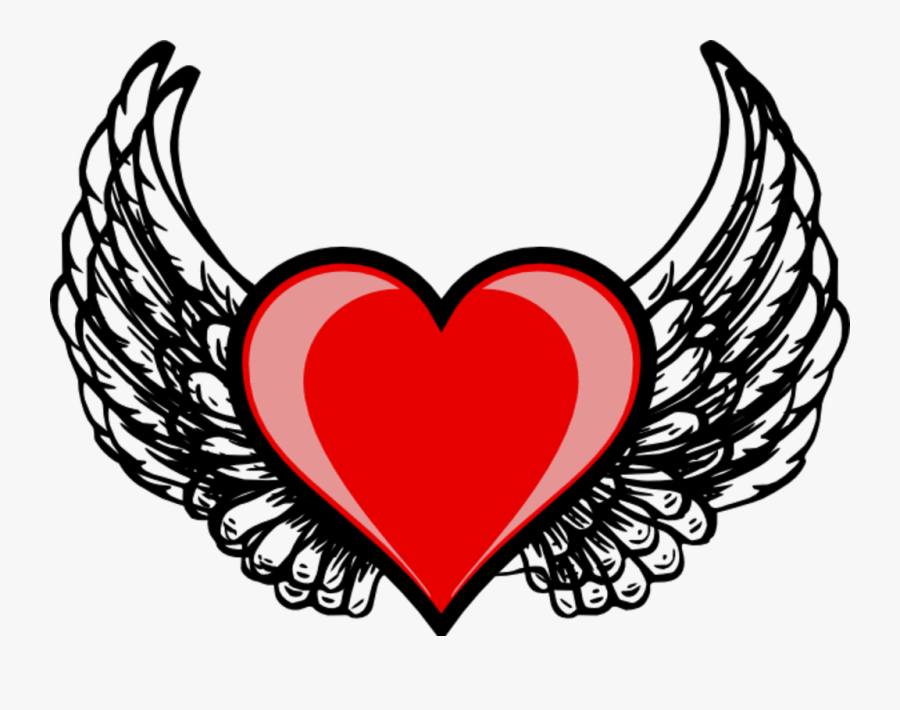 Cartoon Heart With Wings, Transparent Clipart