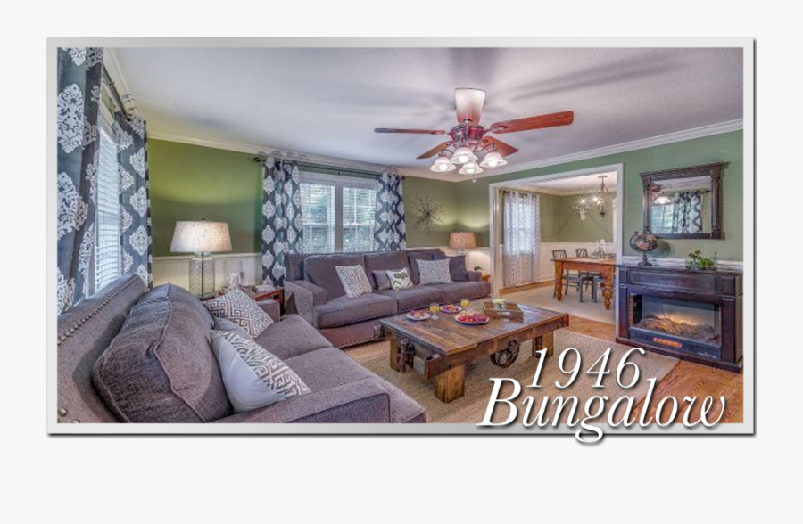 1946 Bungalow - Living Room, Transparent Clipart