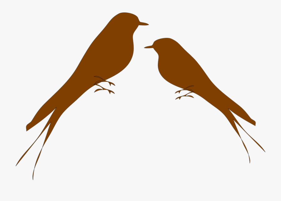 Martins, Swallows, Birds, Brown, Love, Romance - Love Birds Svg Free, Transparent Clipart