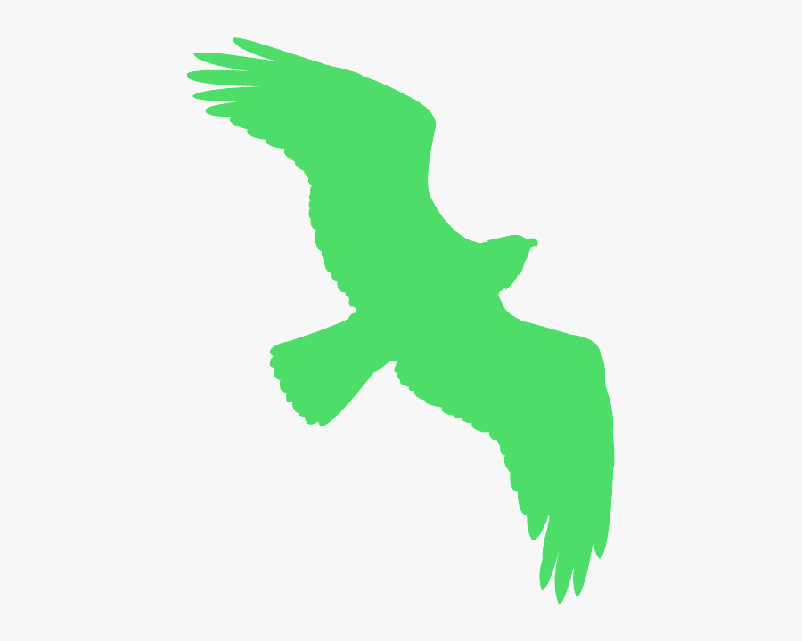 Green Bird Silhouette Flying, Transparent Clipart