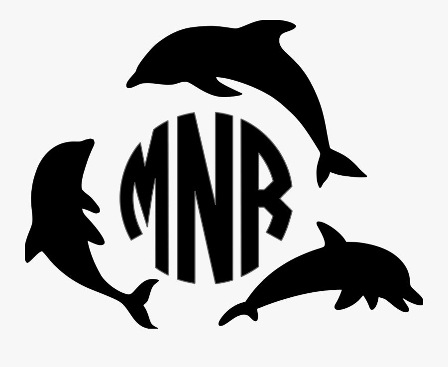 Dolphins Clipart Monogram, Transparent Clipart