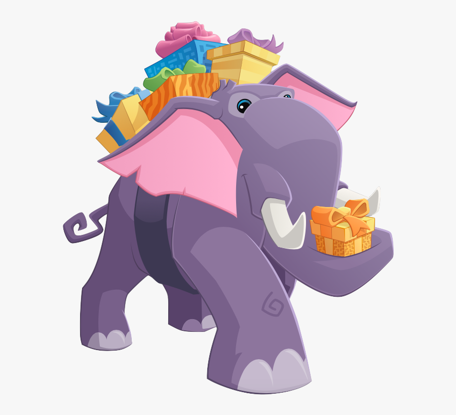 Transparent Purple Elephant Clipart - Cartoon, Transparent Clipart