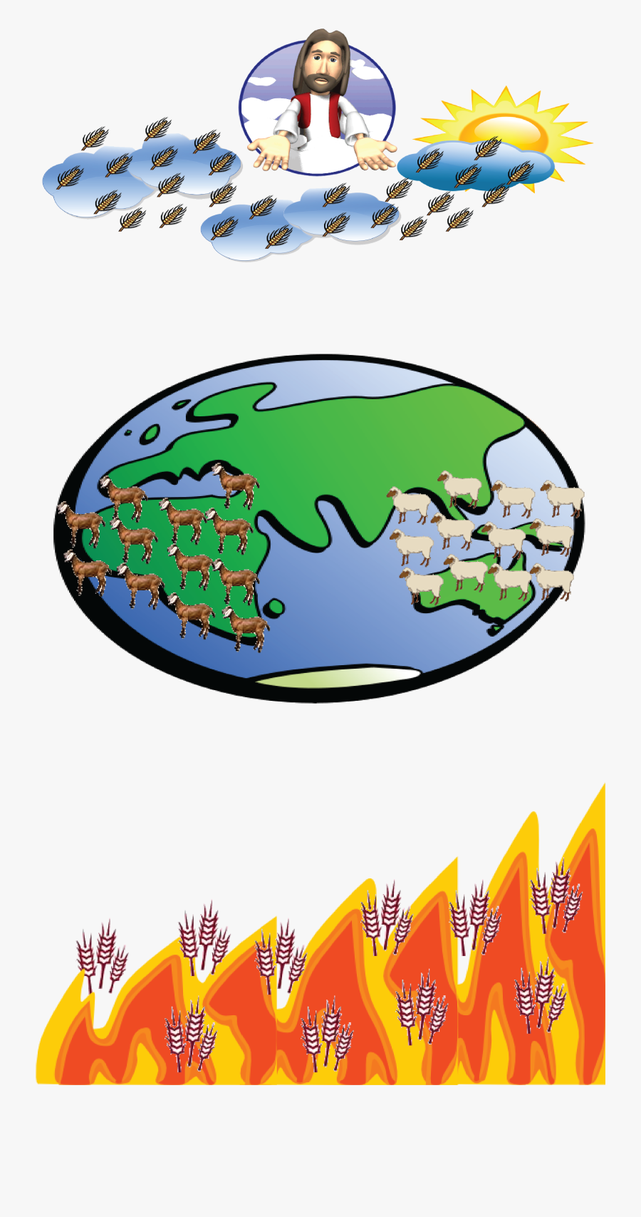 An Illustration Of The Parables Of The Sheep And The - Wheat Weeds Sheep Goats, Transparent Clipart