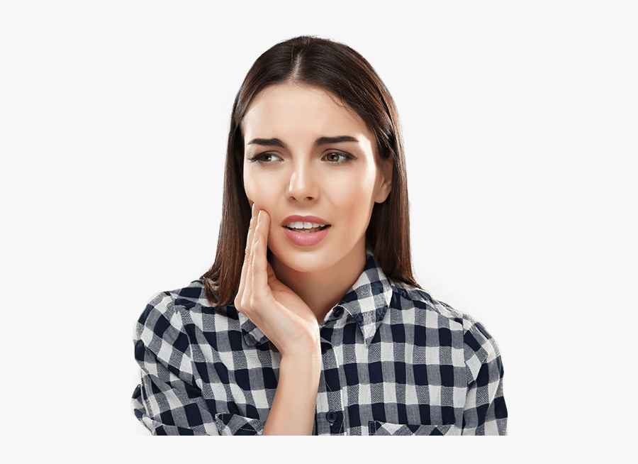 Woman In Pain Holding Cheek - Girl, Transparent Clipart