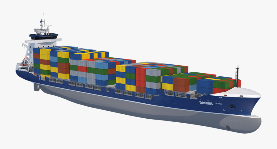 Transparent Cargo Boat Clipart - Cargo Ship No Background, Transparent Clipart