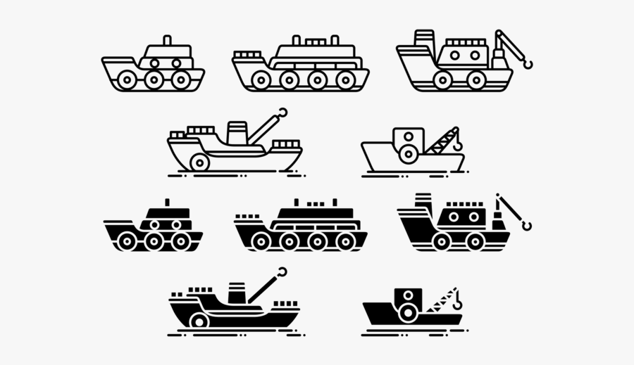 Tugboat Vector Icons - Tug Boat Vector, Transparent Clipart