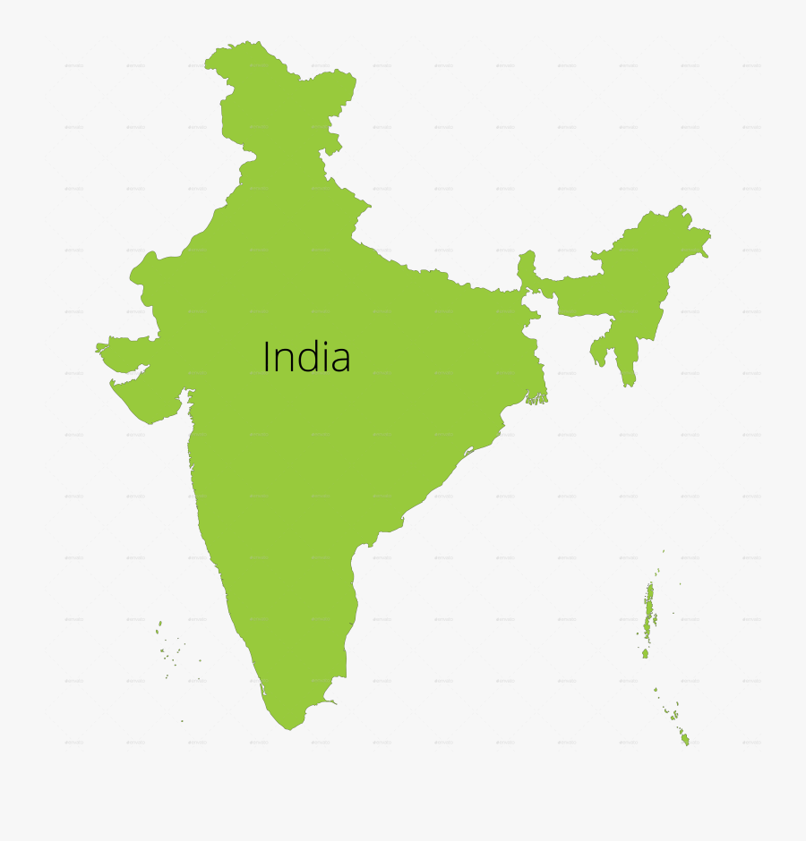 India Silhouette At Getdrawings - India Map With State Vector, Transparent Clipart