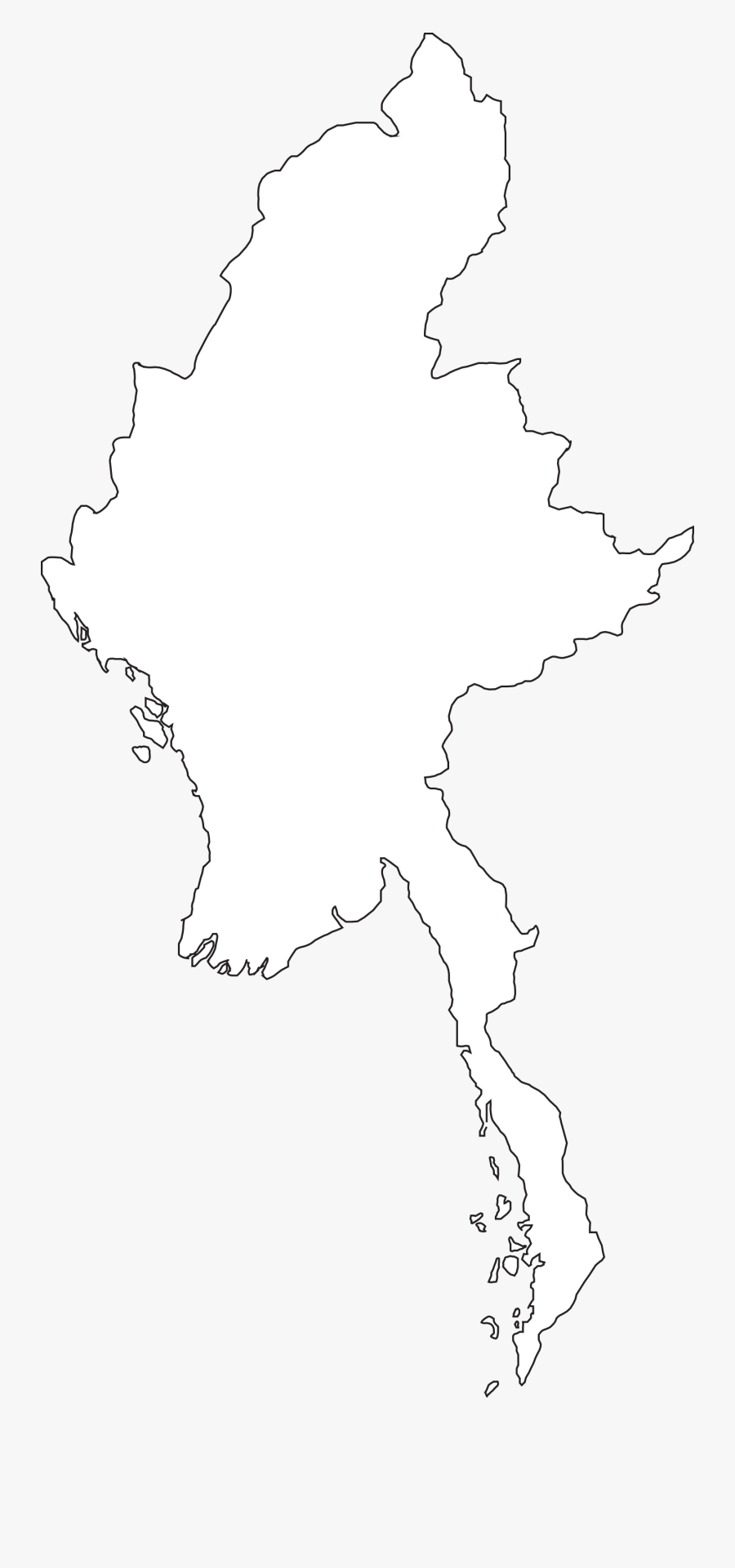 Blind Map Of Myanmar, Transparent Clipart