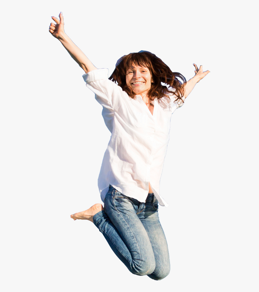 Jumping Woman Png - Jumping Happy Women Png, Transparent Clipart