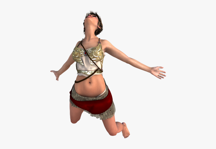 Warrior Woman Jumping - Modern Dance, Transparent Clipart