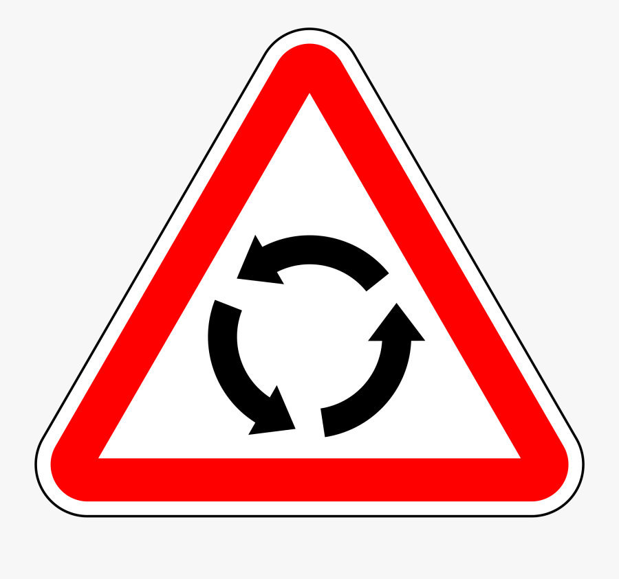 Road Safety Signs With Names - Round About Traffic Sign, Transparent Clipart