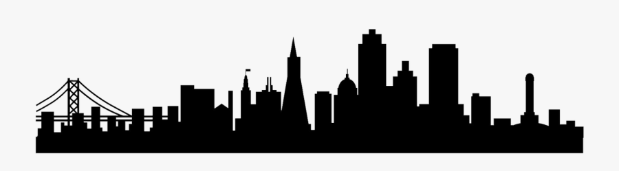 San Francisco Skyline Silhouette Png - San Francisco Silhouette, Transparent Clipart