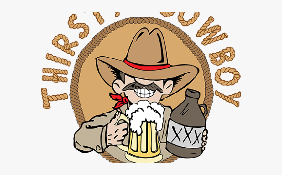 Transparent Western Santa Clipart - Thirsty Cowboy, Transparent Clipart