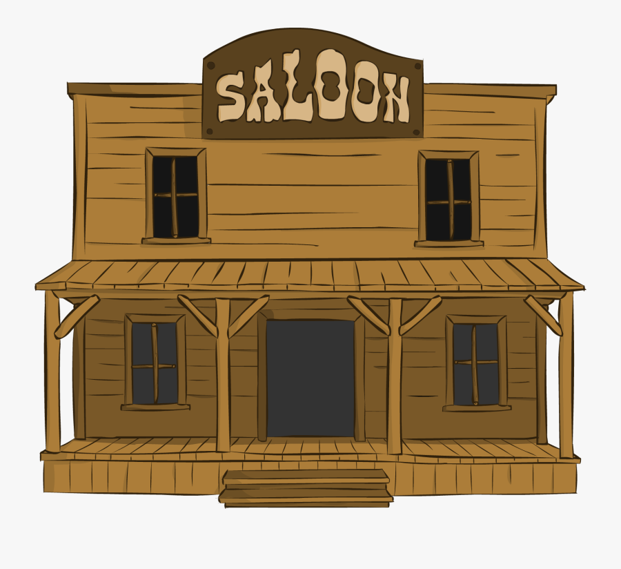 Wild West Saloon Cartoon, Transparent Clipart