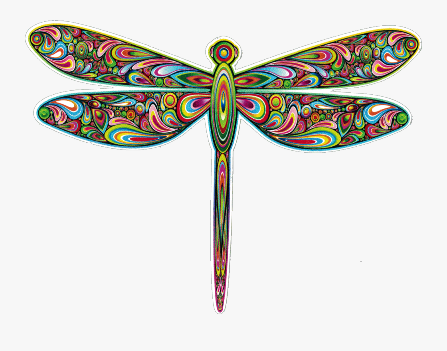 Bumper Sticker / Decal - Psychedelic Dragonfly, Transparent Clipart