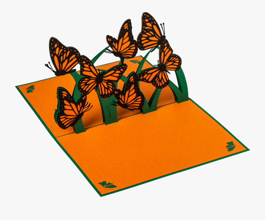 Monarch Migration Open Card - Illustration, Transparent Clipart