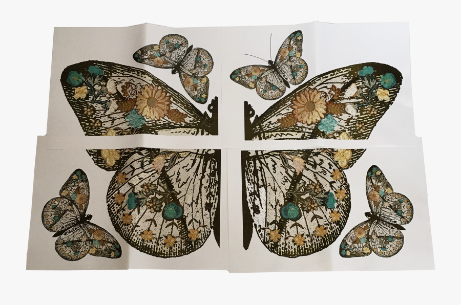 Clip Art Collage Sheet - Giant Collage Butterflies, Transparent Clipart