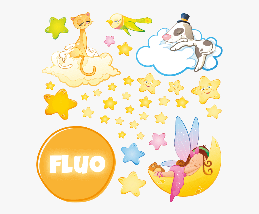 Fluorescent Wall Stickers Kit For Kids Room Friens - Cartoon, Transparent Clipart