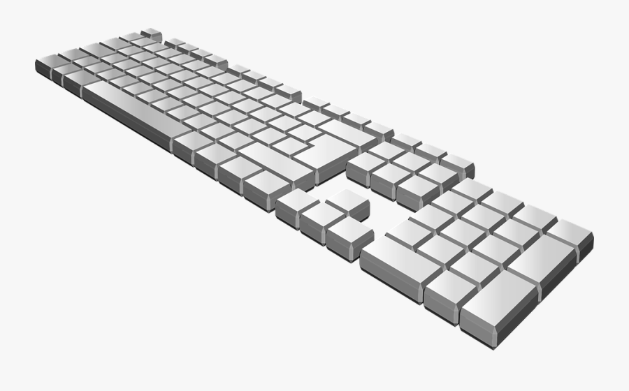 Computers Keyboard Pc Perspective View - Pc Keyboard Png, Transparent Clipart