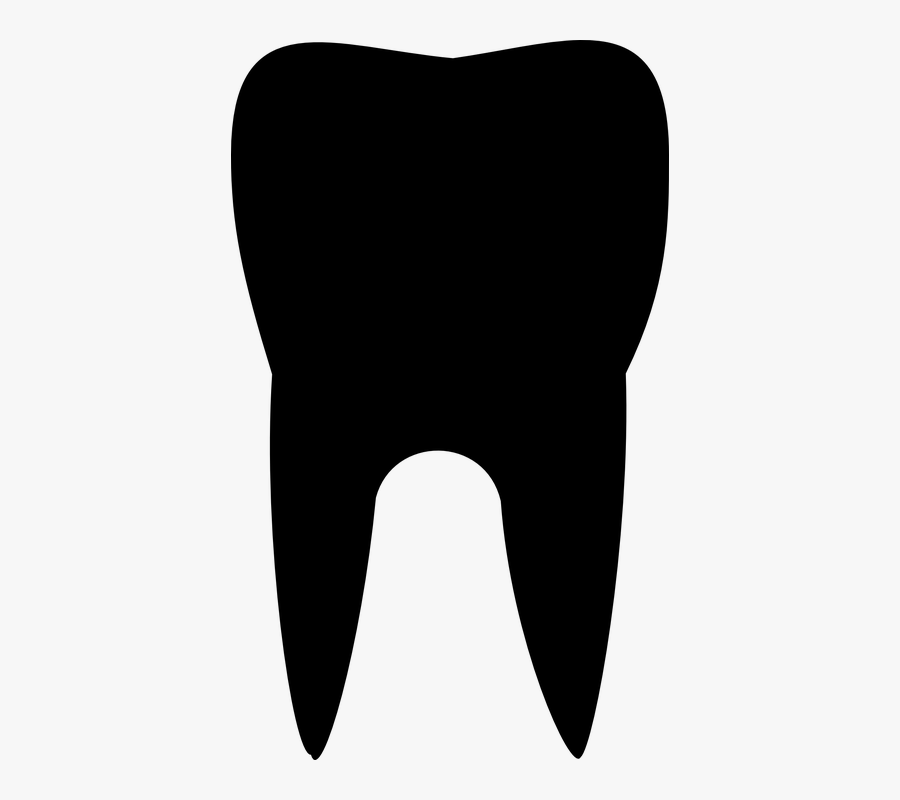 Tooth, Molar, Dental, Medicine, Silhouette, Black - Black Tooth Clipart, Transparent Clipart