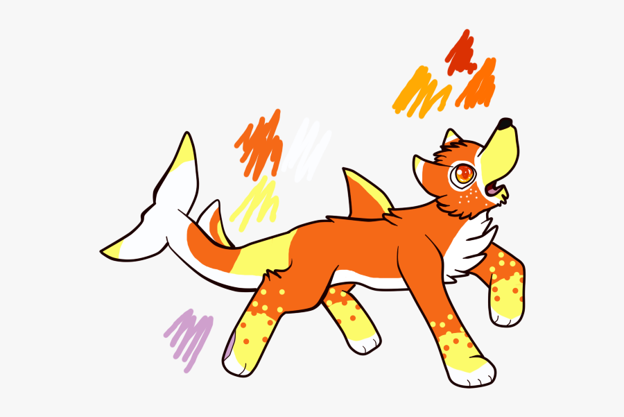 Candycorn Shark Wolf By Fluffy Furry Fun, Transparent Clipart