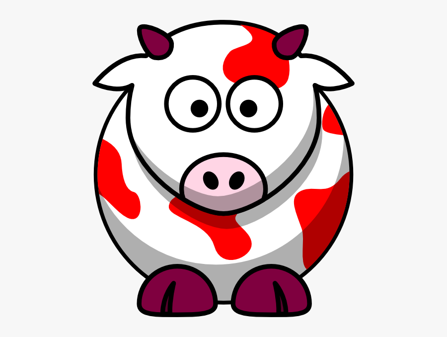 Red Cow Svg Clip Arts - Cartoon Cow Transparent Background, Transparent Clipart