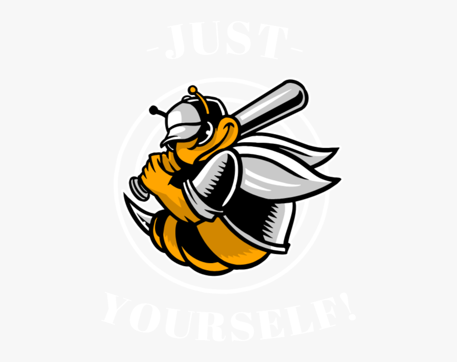 Just Bee Yourself - Bee Baseball Logo, Transparent Clipart