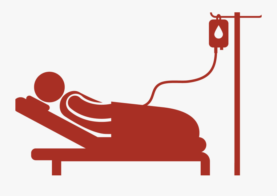 Patient On Hospital Drip - Cartoon Person In Hospital Bed, Transparent Clipart
