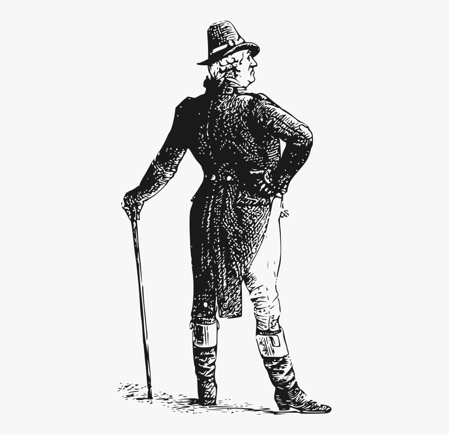 Free Squire - Gentleman With Walking Stick Art, Transparent Clipart